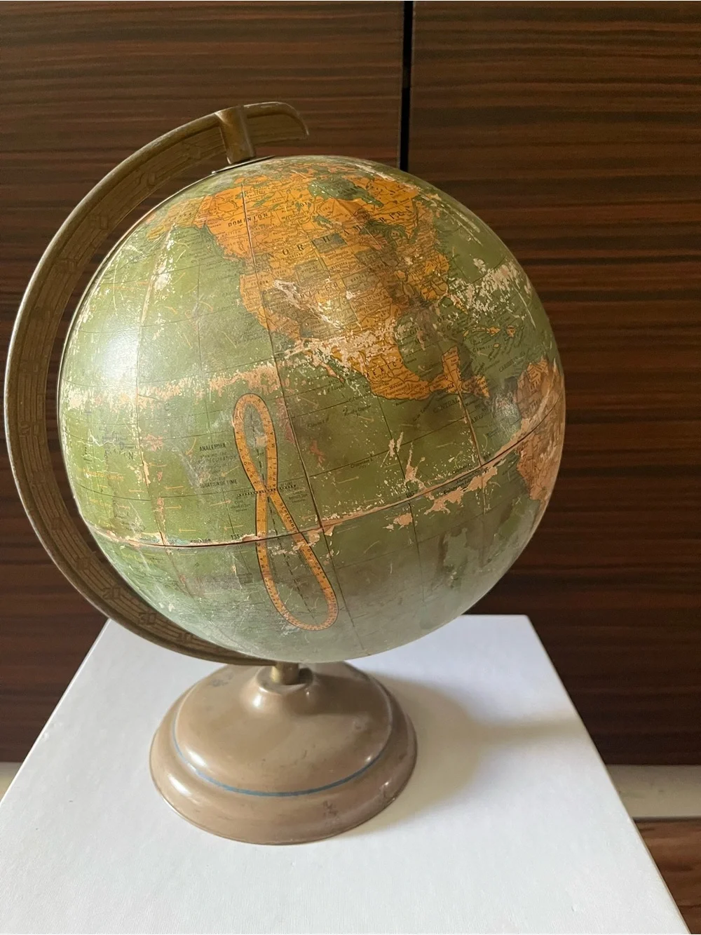 Vintage Green and Brown Decorative Globe - Home Accents